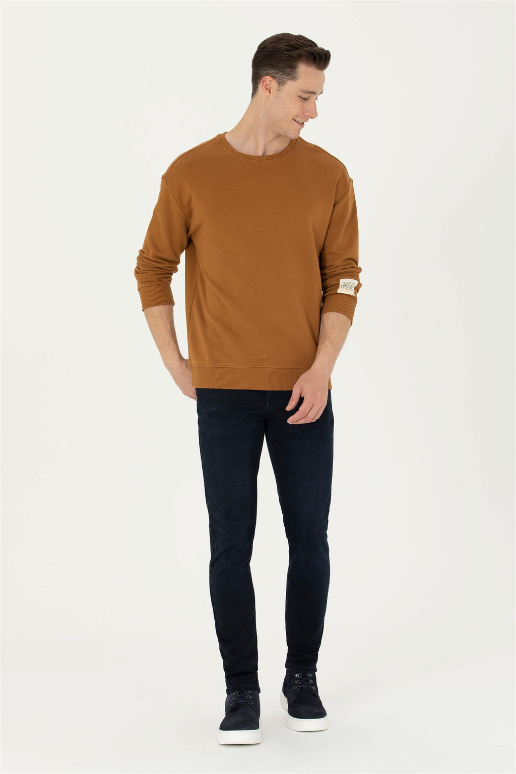 U. S. Polo Assn Мужской комфортный свитшот кокосового цвета с круглым вырезом - U.s. polo assn фото 11