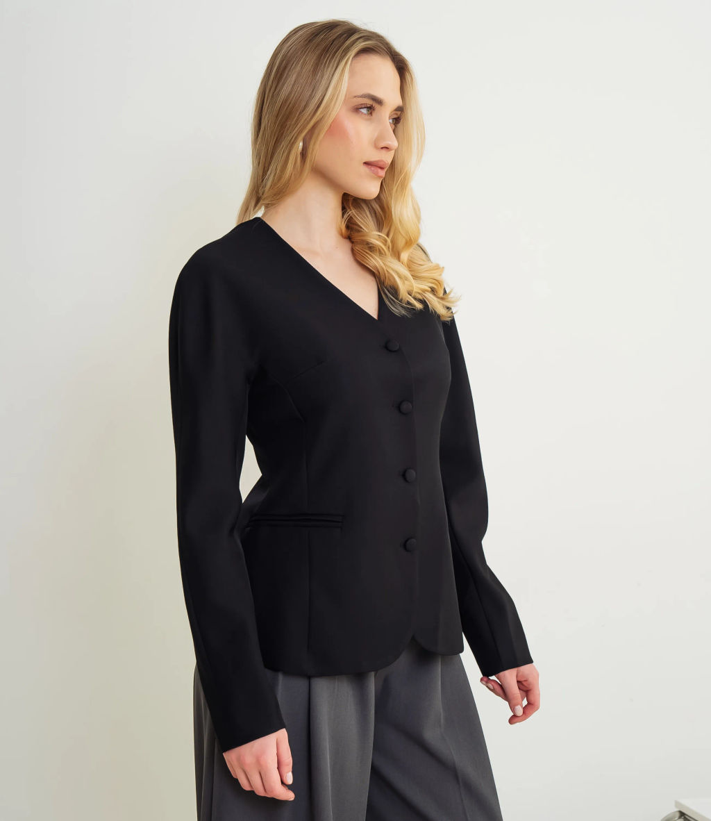 Жакет #КТ2905 (1), чёрный - Dommod фото 2
