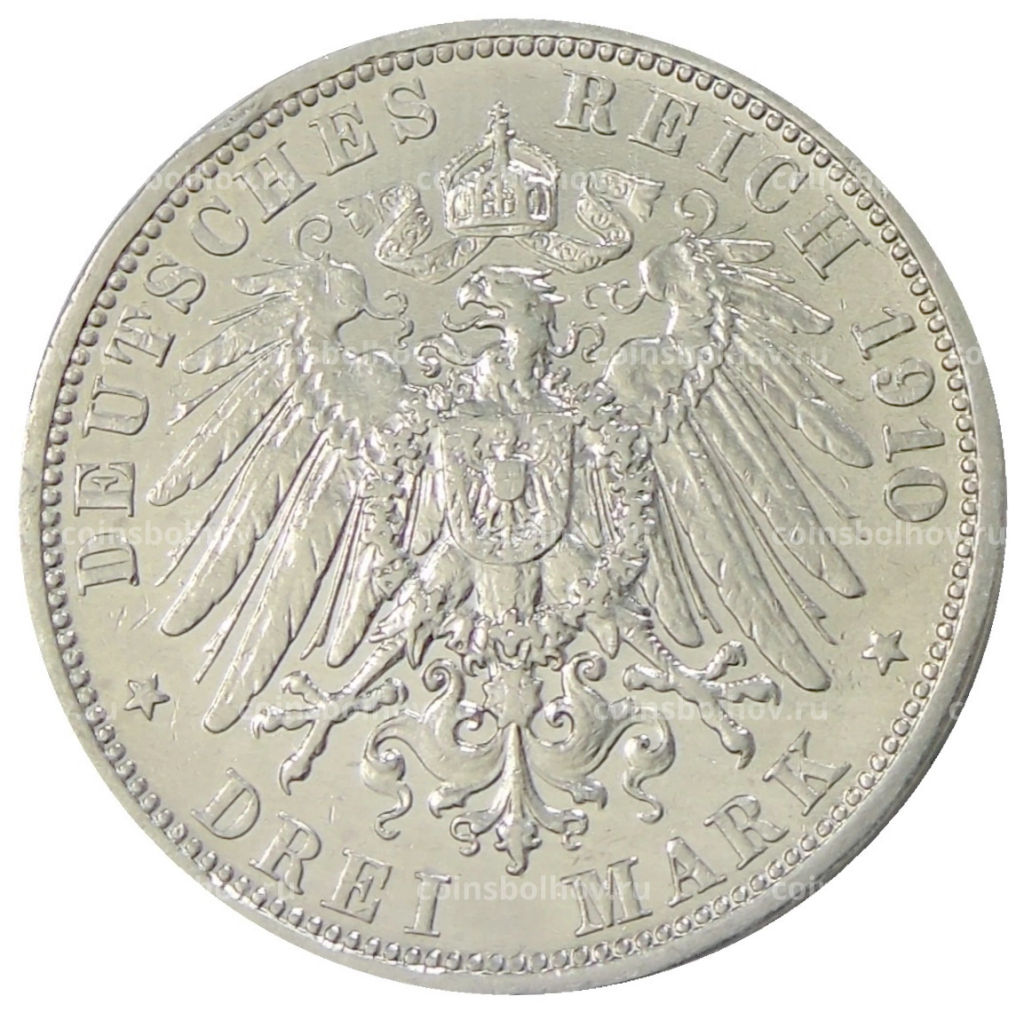 3 марки 1910 года G Германия (Баден)