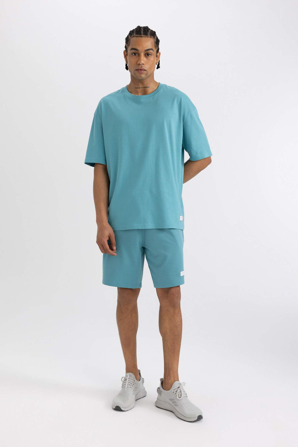 DeFactoFit Slim Fit Dar Kesim Cepli Bask?l? Sporcu Sort  фото 3