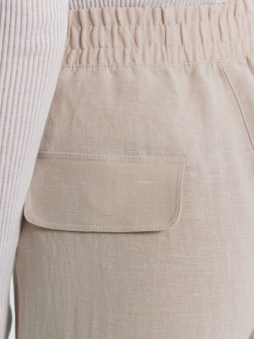 Брюки женские бежевые из коллекции "Premium Linen" св.бежевый 182507