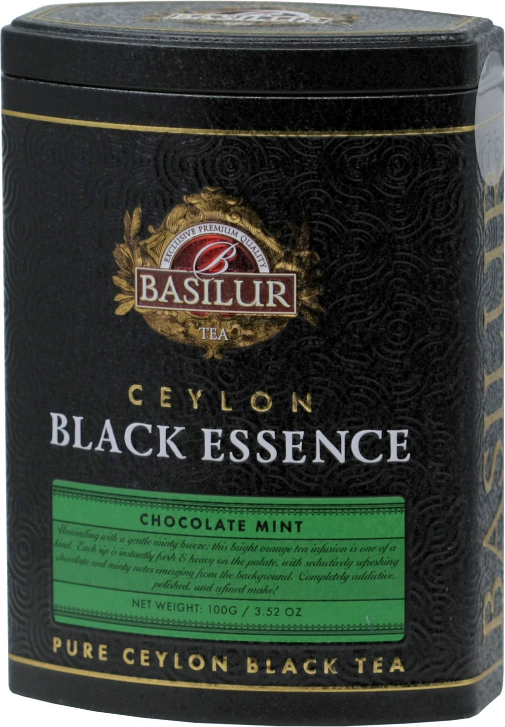 BASILUR. Black Essense. Шоколад-Мята 100 гр. жест.банка