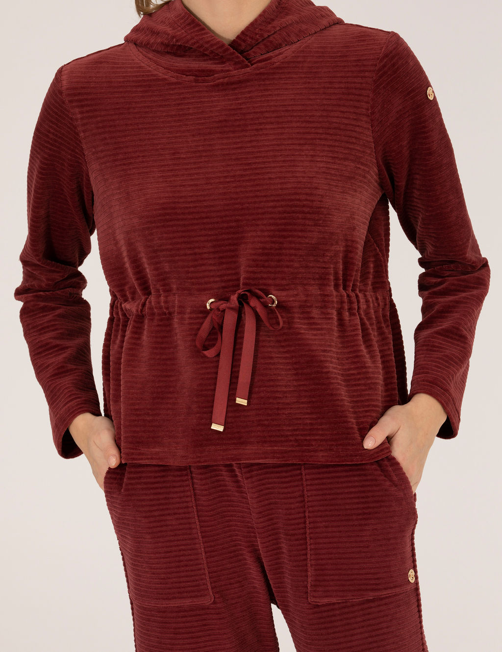 Bordo Comfort Fit Kap__onlu Sweatshirt