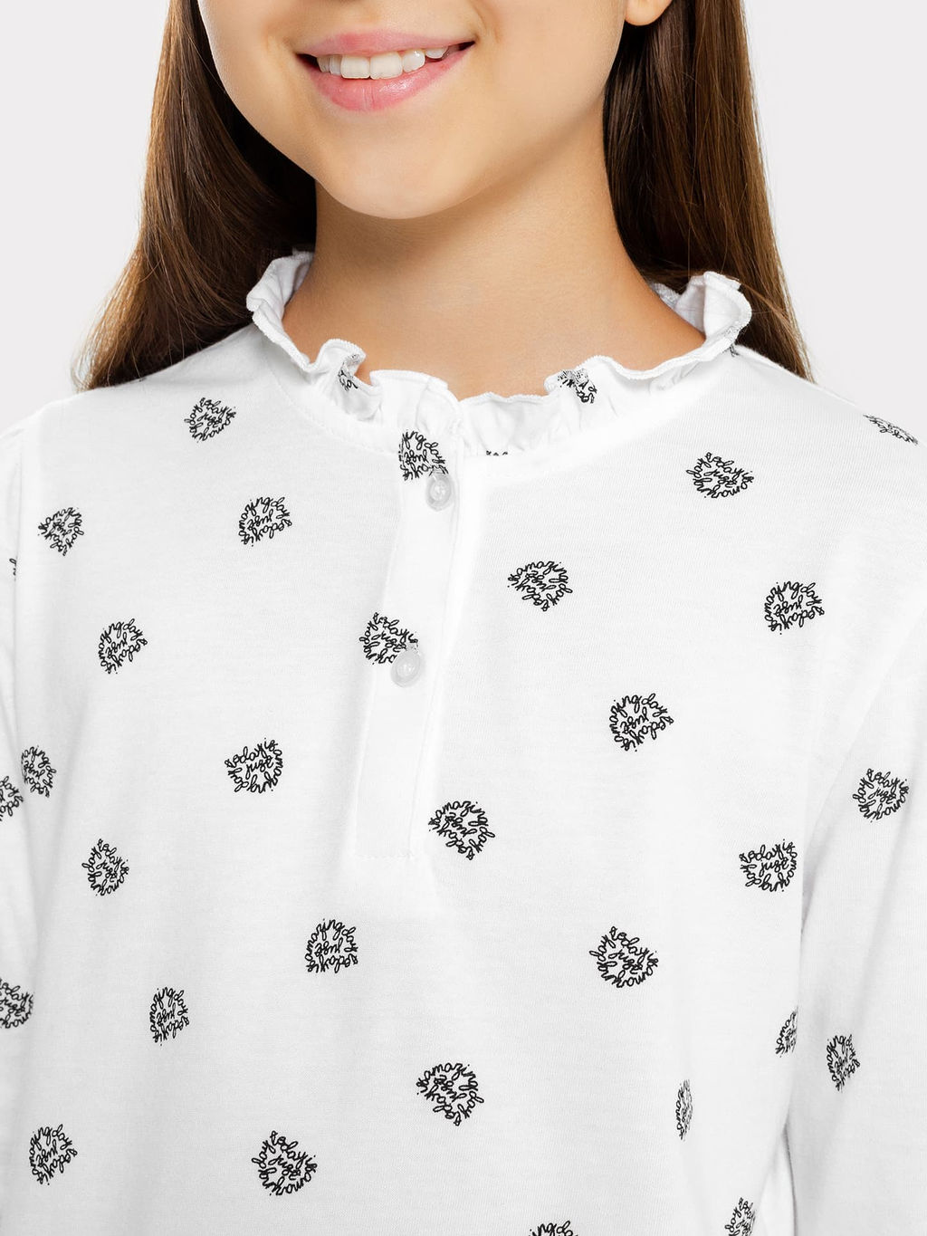 Джемпер для девочек белого цвета с принтом в виде букв - Mark formelle фото 4