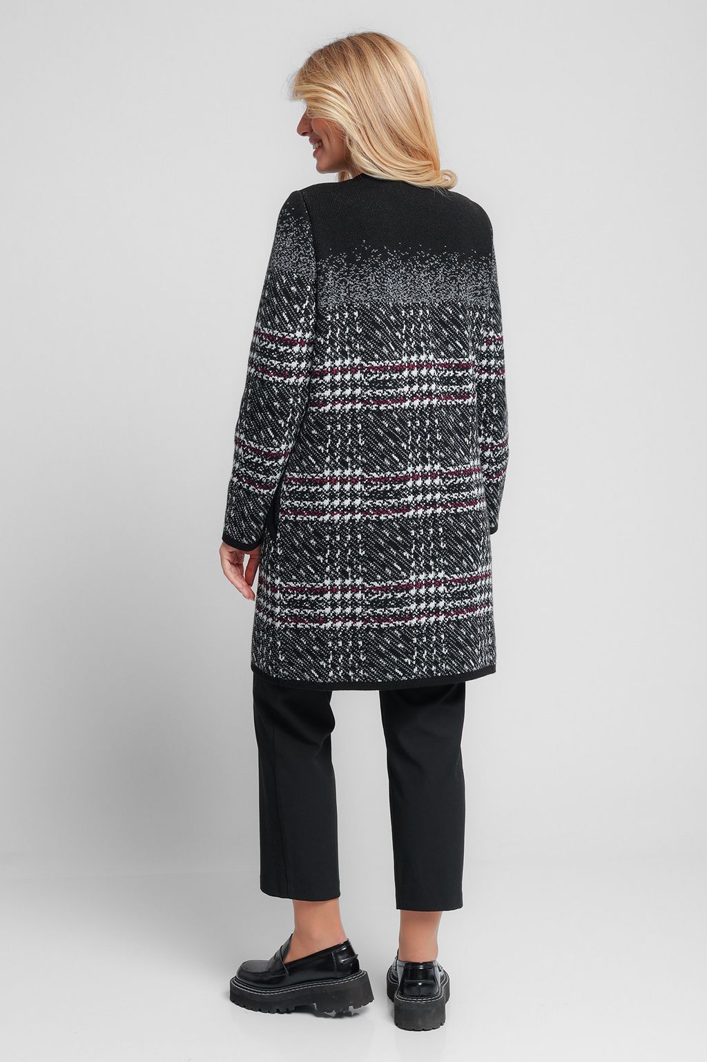Кардиган В 1742/черно-ягодный (1330) - Злата Стиль фото 6