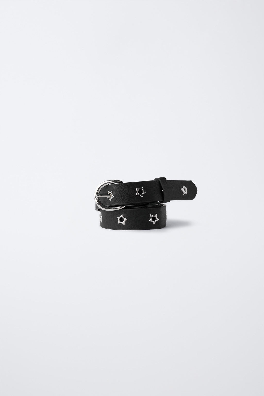 LEATHER EFFECT BELT WITH STAR EYELETS - Zara фото 5