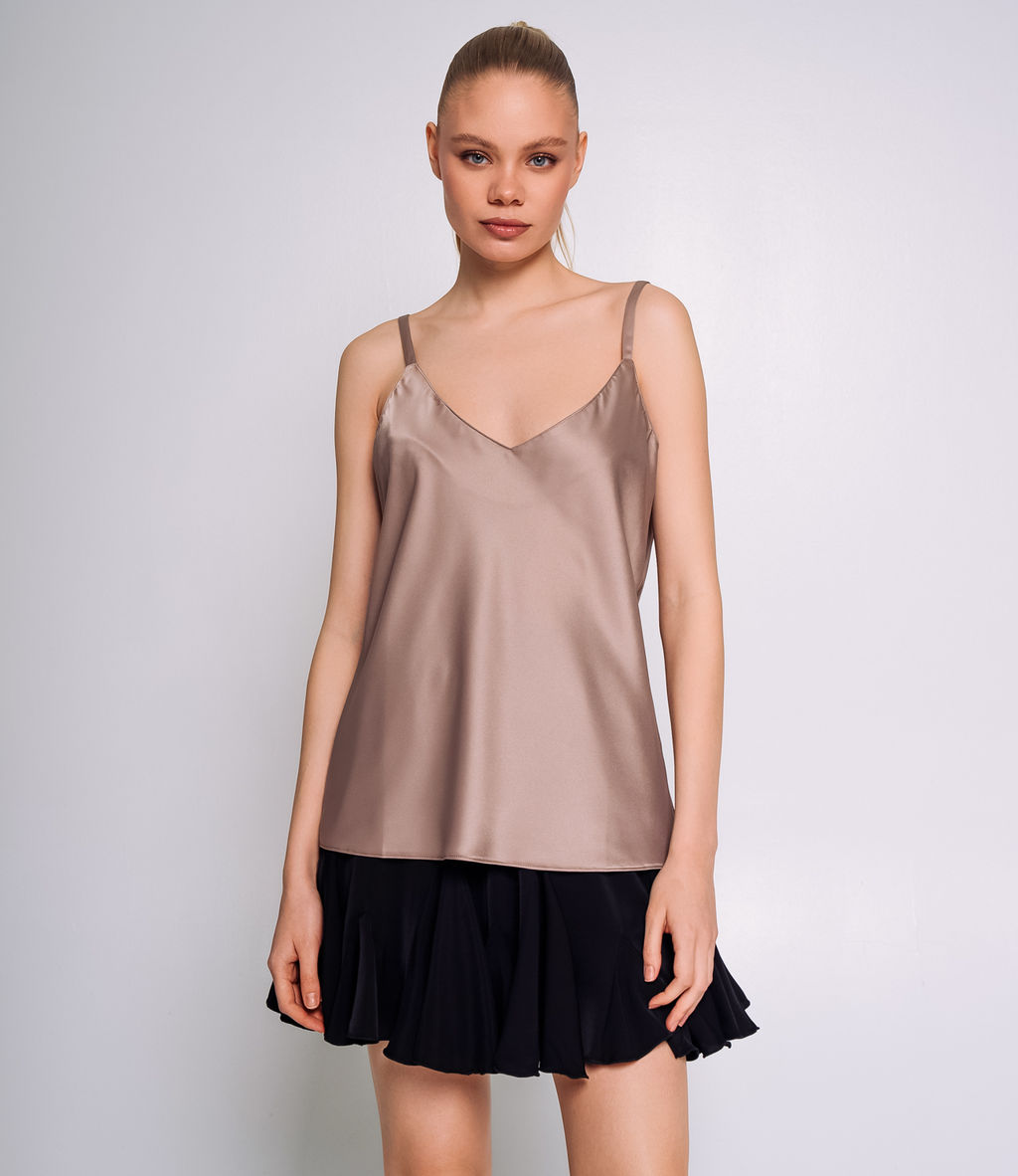 Топ #ОКТ025001, тёмно-бежевый