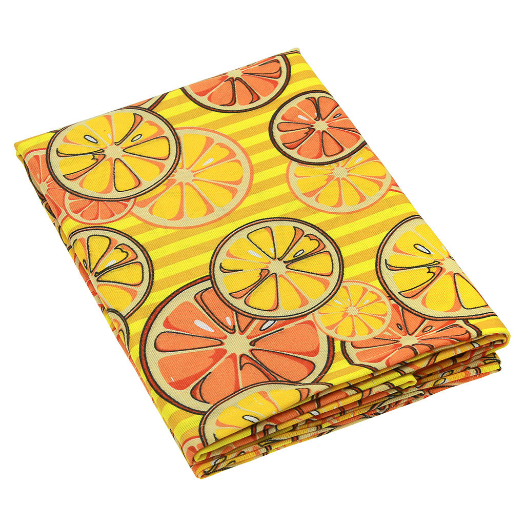 Скатерть 180х145см Апельсины, вид 5, длина стола до 140см, на 6 персон, рогожка (хлопок 100%) 171г/м2, упаковка классическая, пакет ПВХ 28х41см, Домашняя мода (Россия)  фото 4