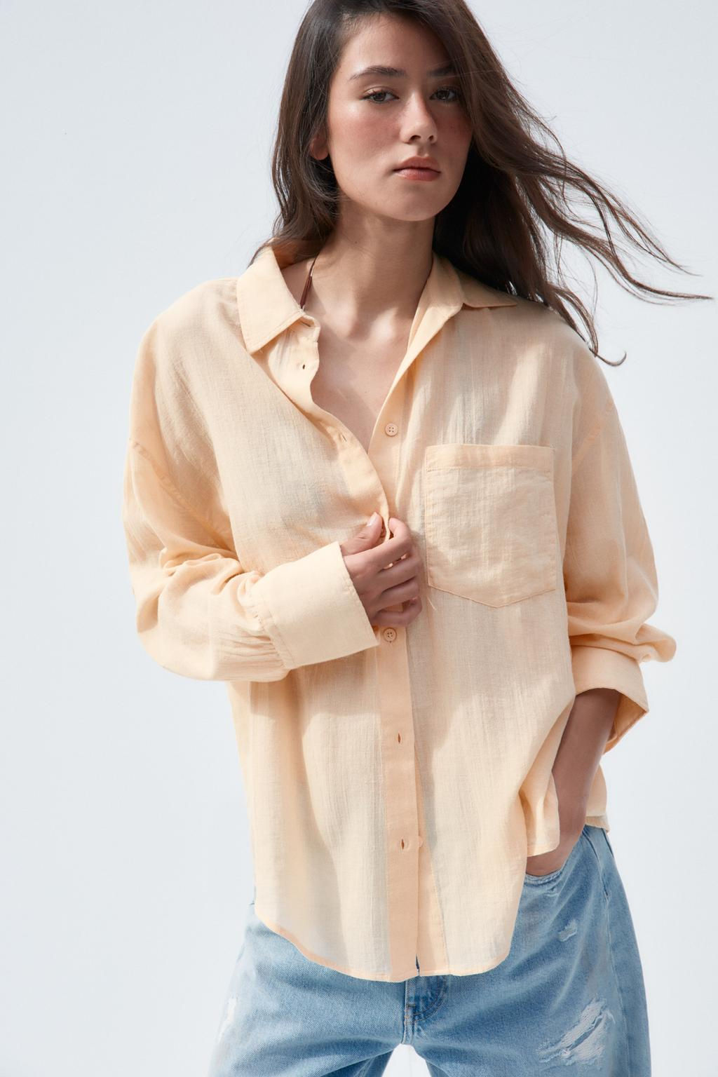 OVERSIZE GAUZE SHIRT - Zara фото 15