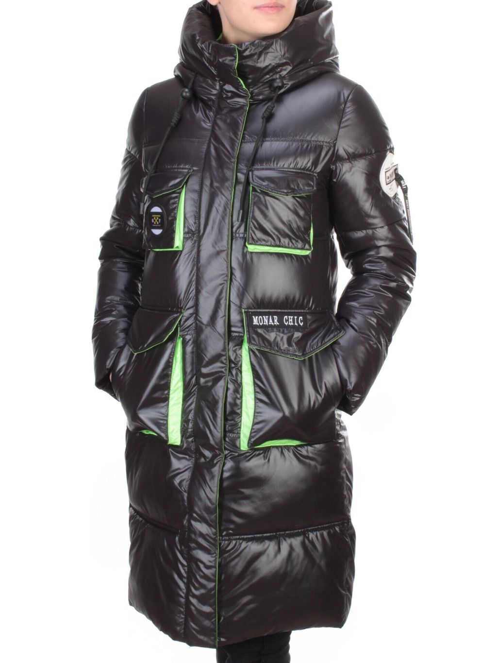 2187 BLACK Куртка зимняя женская AIKESDFRS (200 гр. холлофайбера) - Fashion фото 3