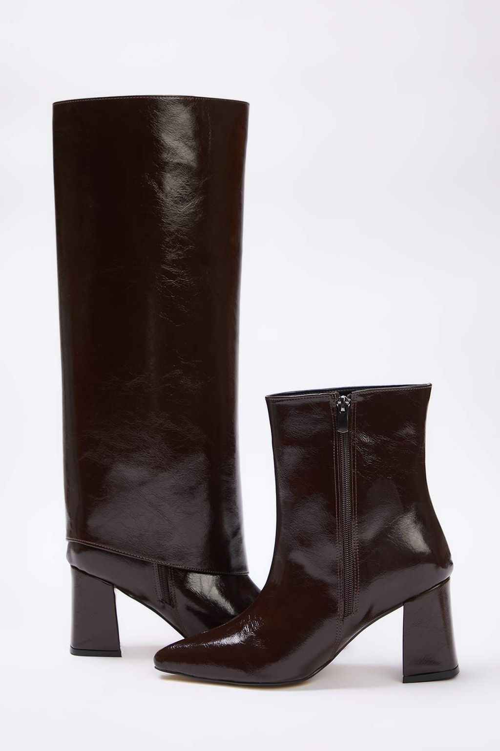 Siyah 2 Farkl? Kullan?ml? Hem Cizme Hem Bot Kad?n Blok Topuk Cizme TAKAW26CZ00027 - Trendyolmilla фото 12