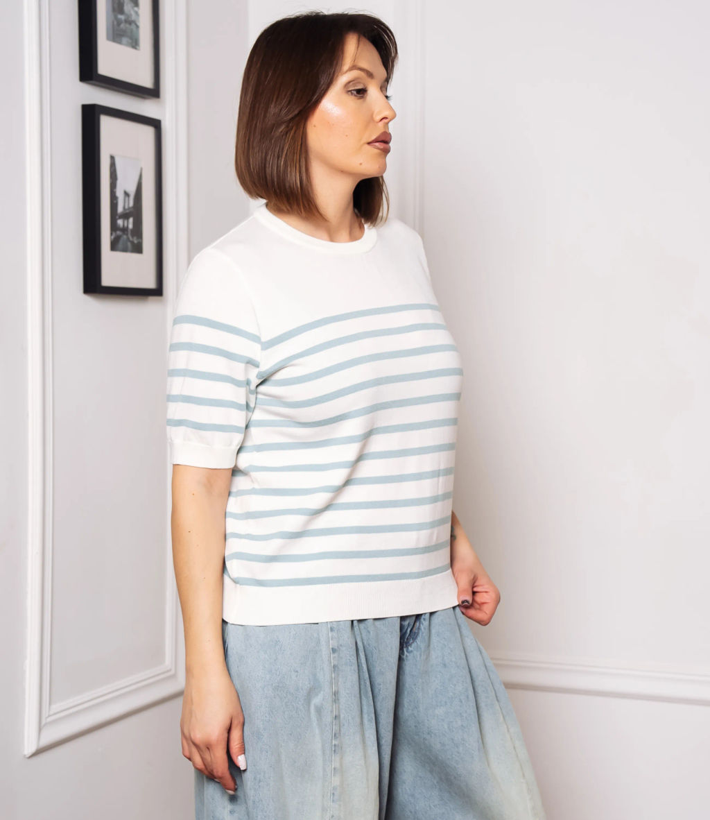 Футболка #ОКТ185002, ментоловый, белый