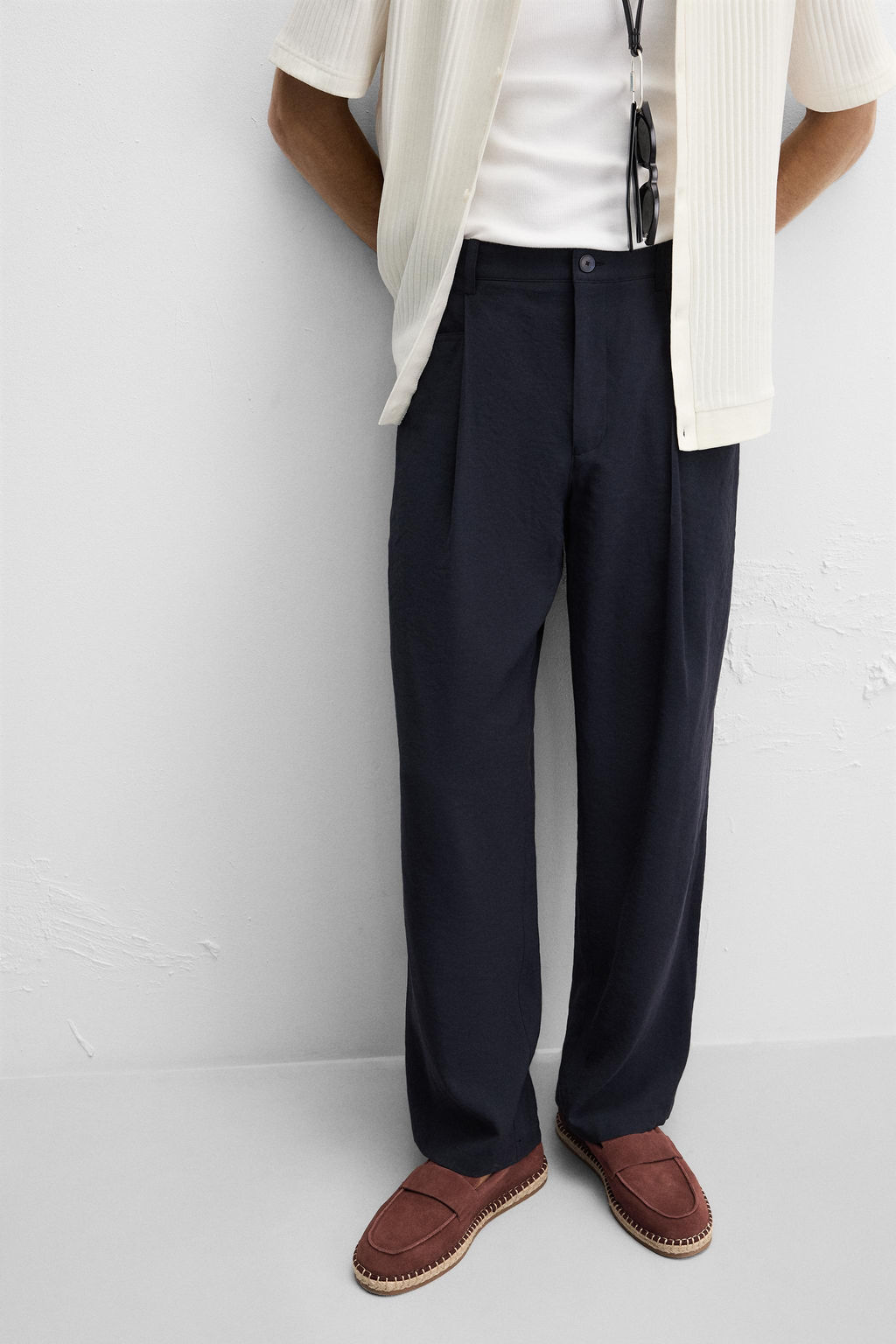 LEATHER MOCCASIN ESPADRILLES - Zara фото 3