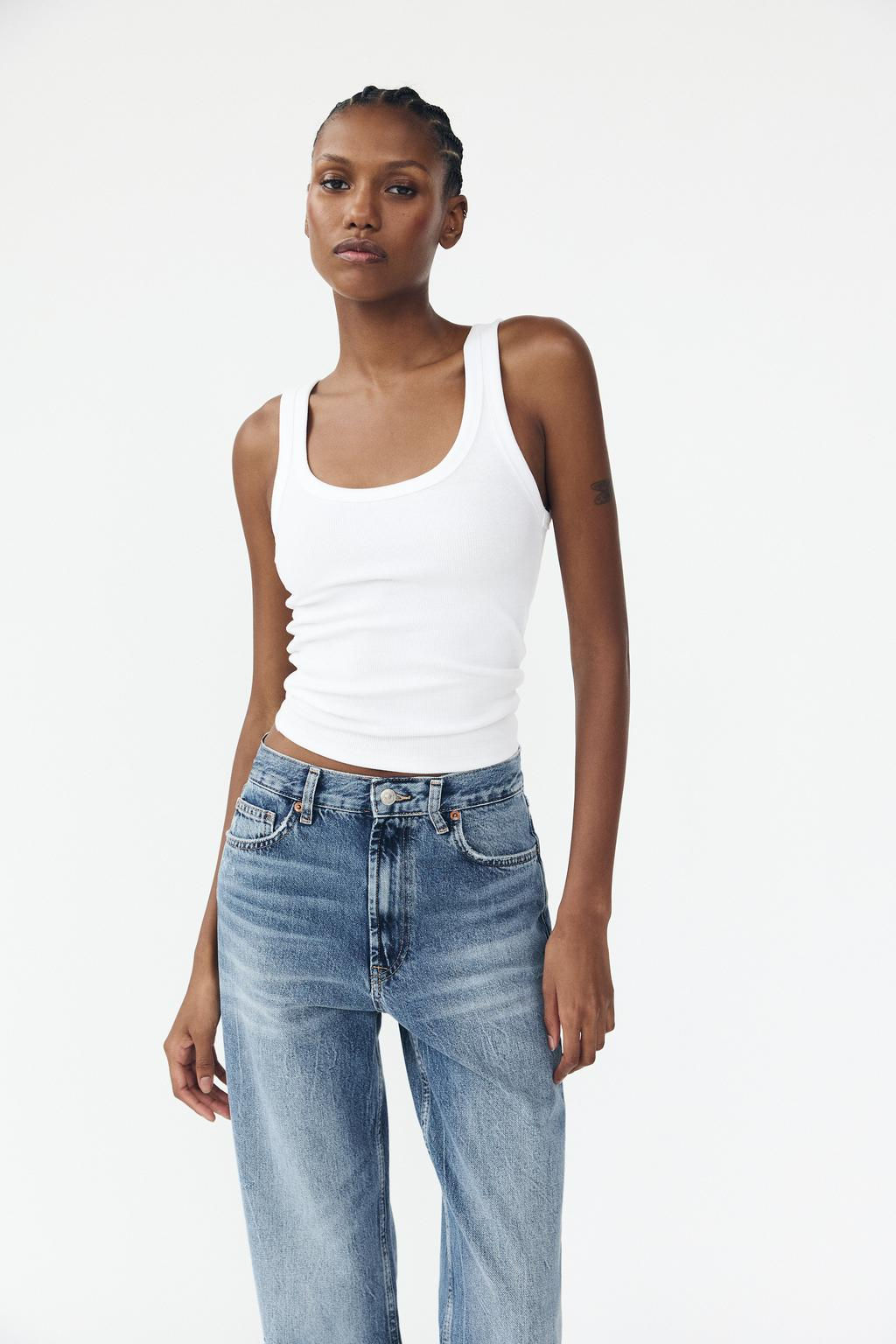 TRF WIDE-LEG HIGH-WAIST FULL LENGTH JEANS - Zara фото 12