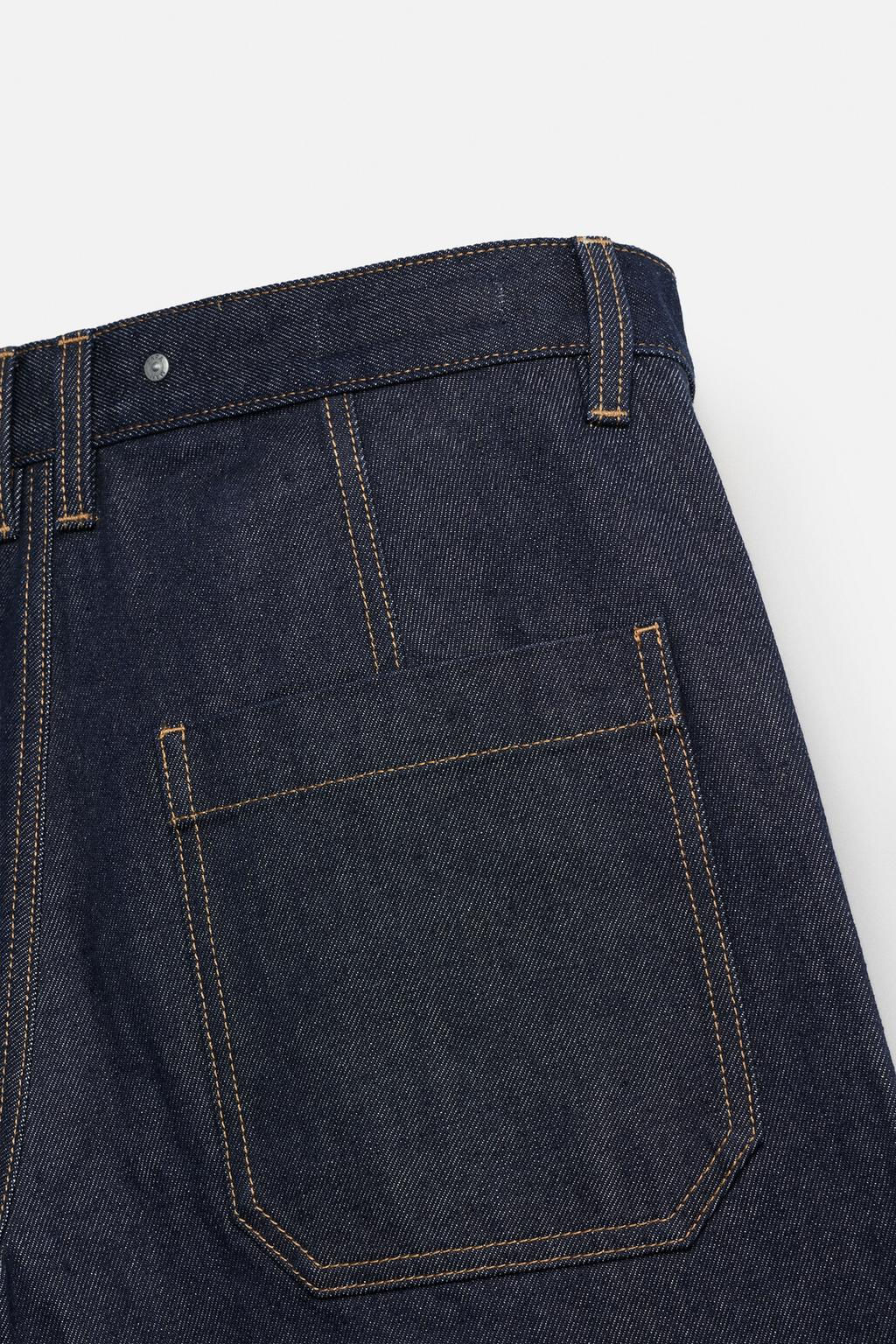 BAGGY FIT DENIM BERMUDA SHORTS WITH STITCHING - Zara фото 9