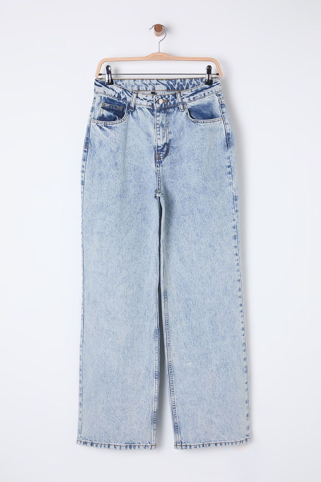 Ac?k Mavi Yuksek Bel Wide Leg Jeans TWOSS25JE00181 - Trendyolmilla фото 6