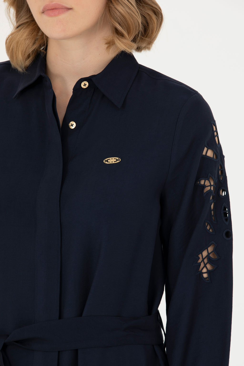 Женское темно-синее тканое платье - U.s. polo assn фото 14