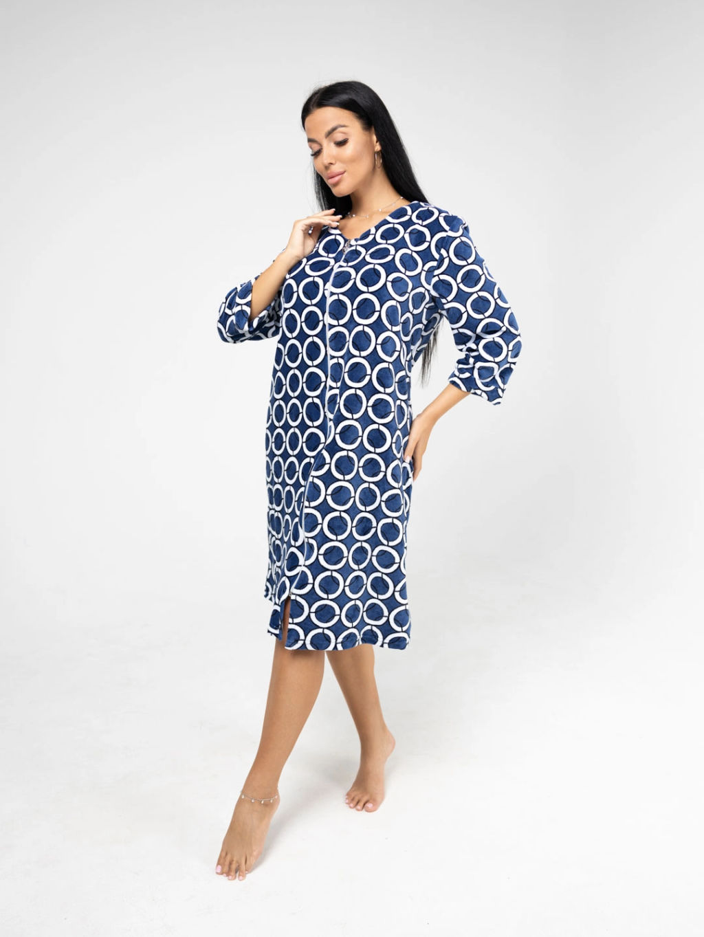 Халат женский, цвет синий