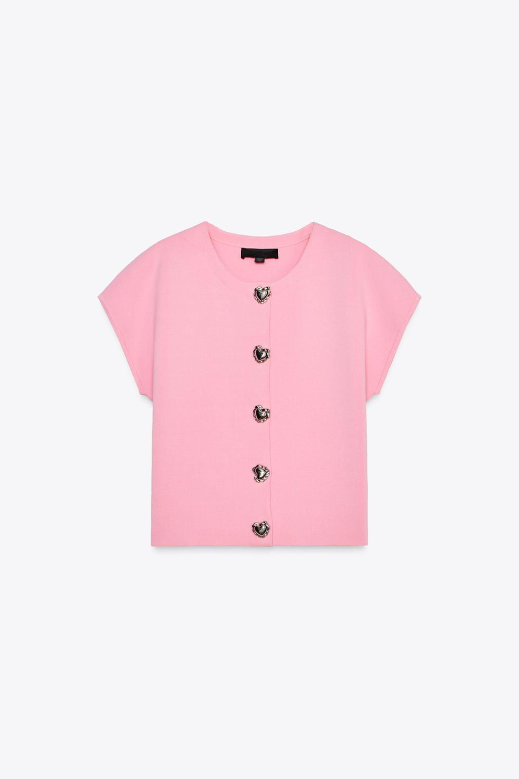 HEART BUTTON KNIT TOP - Zara фото 3