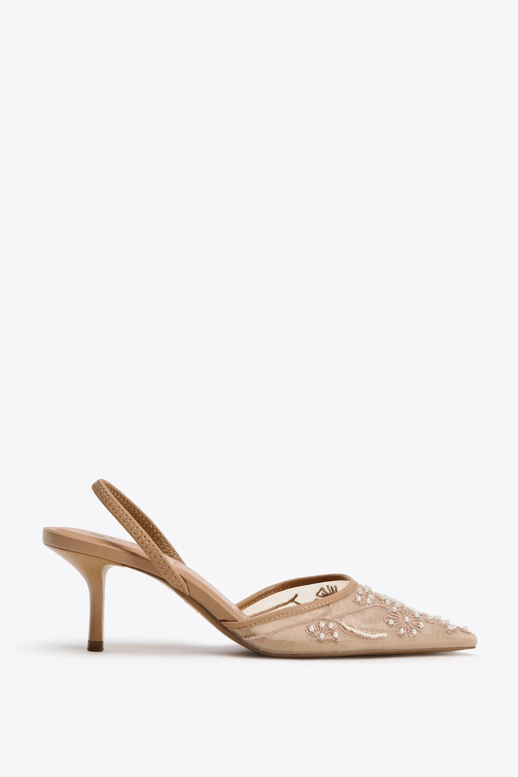 SLINGBACK SHOES WITH EMBROIDERED MESH - Zara фото 13