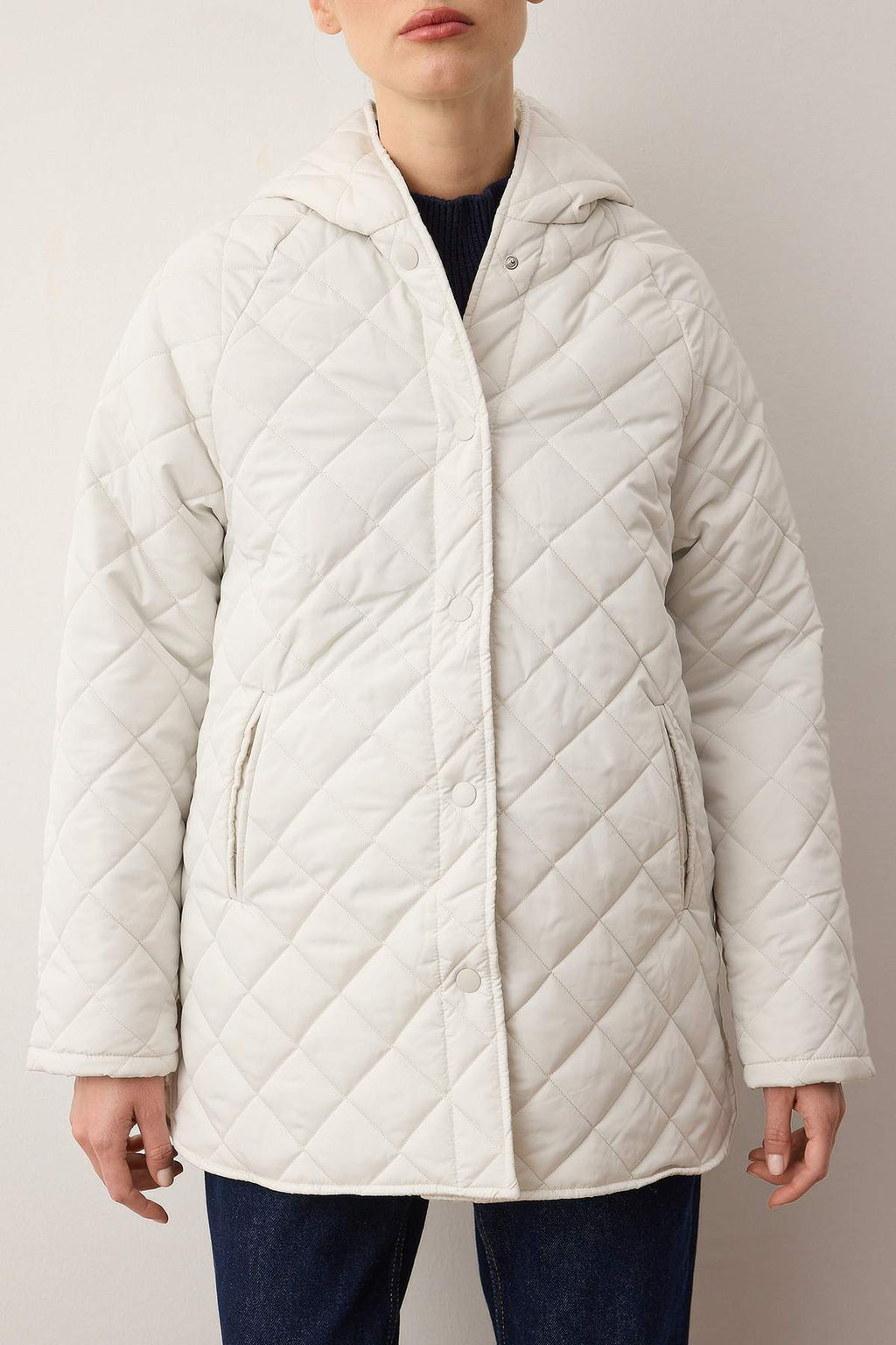 TRENDYOLMILLA Gri Kapusonlu Su Itici Kapitone Mont TWOAW23MO00131  фото 38