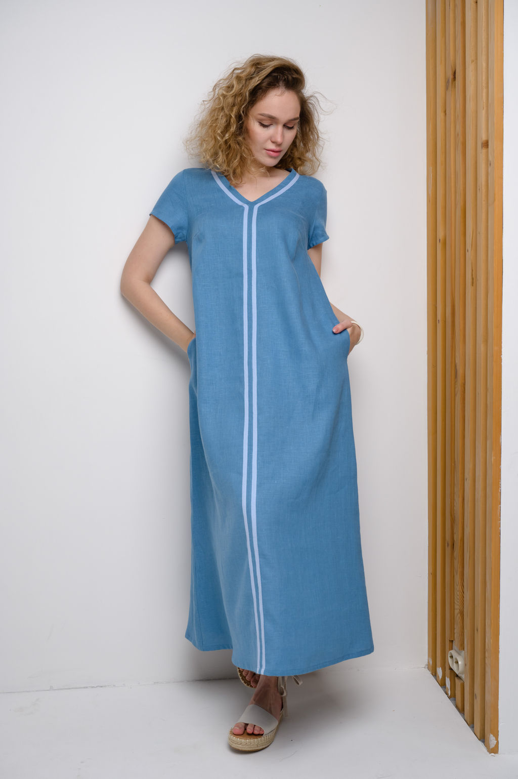 Платье в стиле casual 100% лен - Новый лен фото 5