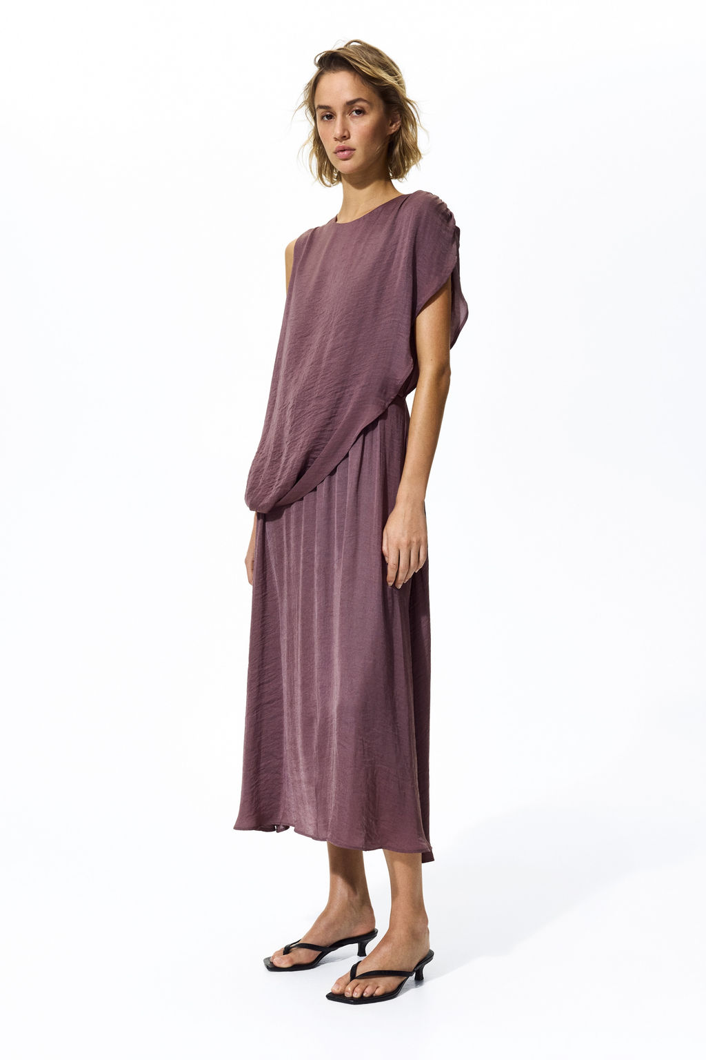 Vestido drapeado de sat?n - H&m фото 3