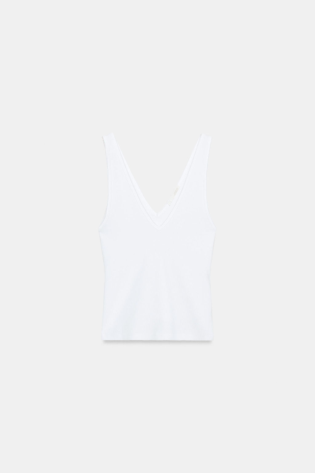 TOP ESCOTE PICO RIB / Blanco - Zara фото 3