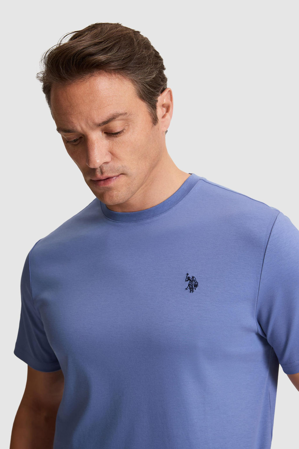 Erkek _ndigo Regular Fit Bisiklet Yaka Basic Ti__rt