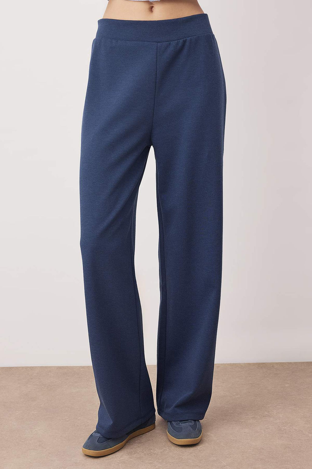 Lacivert More Sustainable Normal Bel Wide Leg Esnek Orme Pantolon TWOAW26PL00103 - Trendyolmilla фото 3