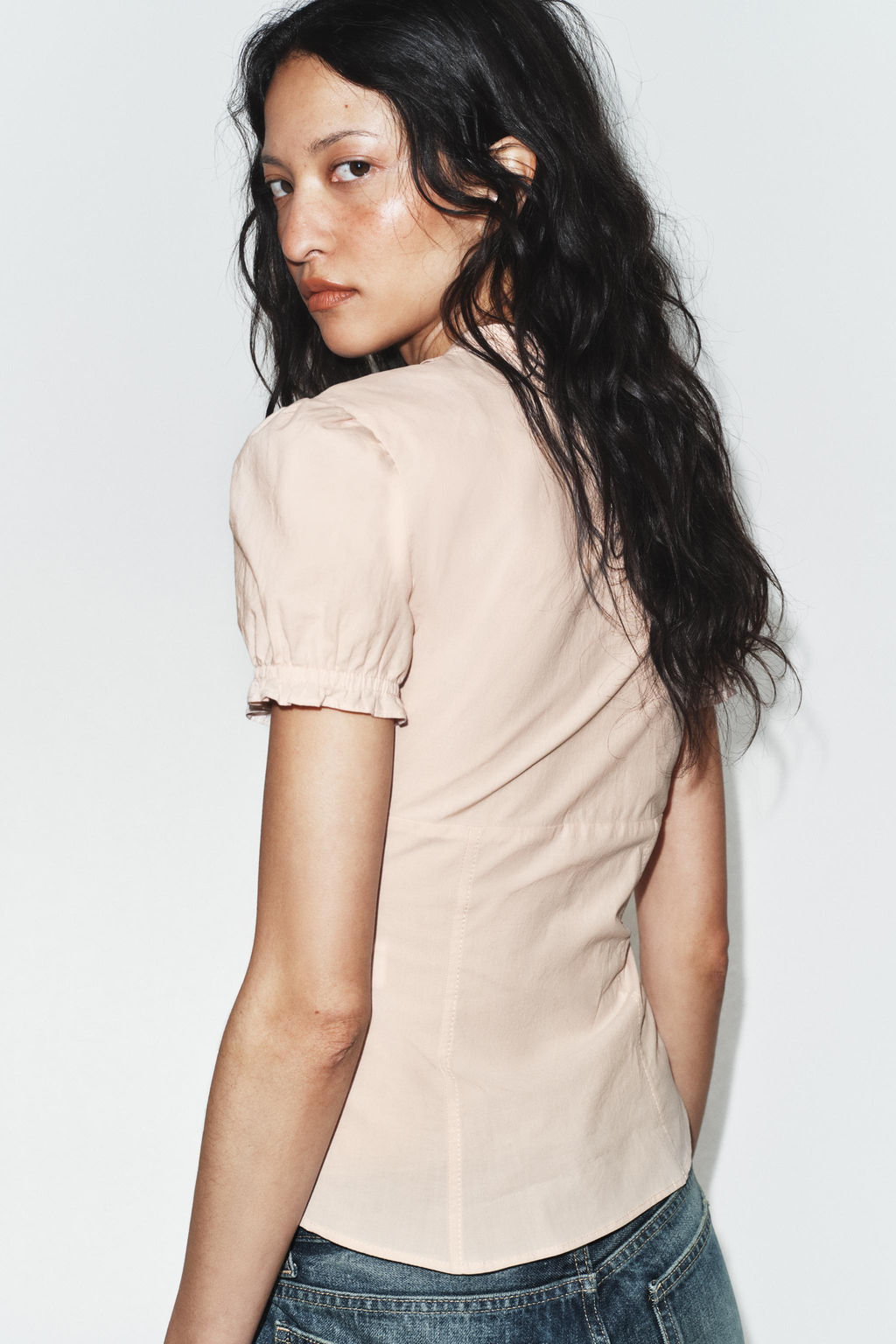 CAMISA POPEL?N VOLANTES / Rosa pastel - Zara фото 2