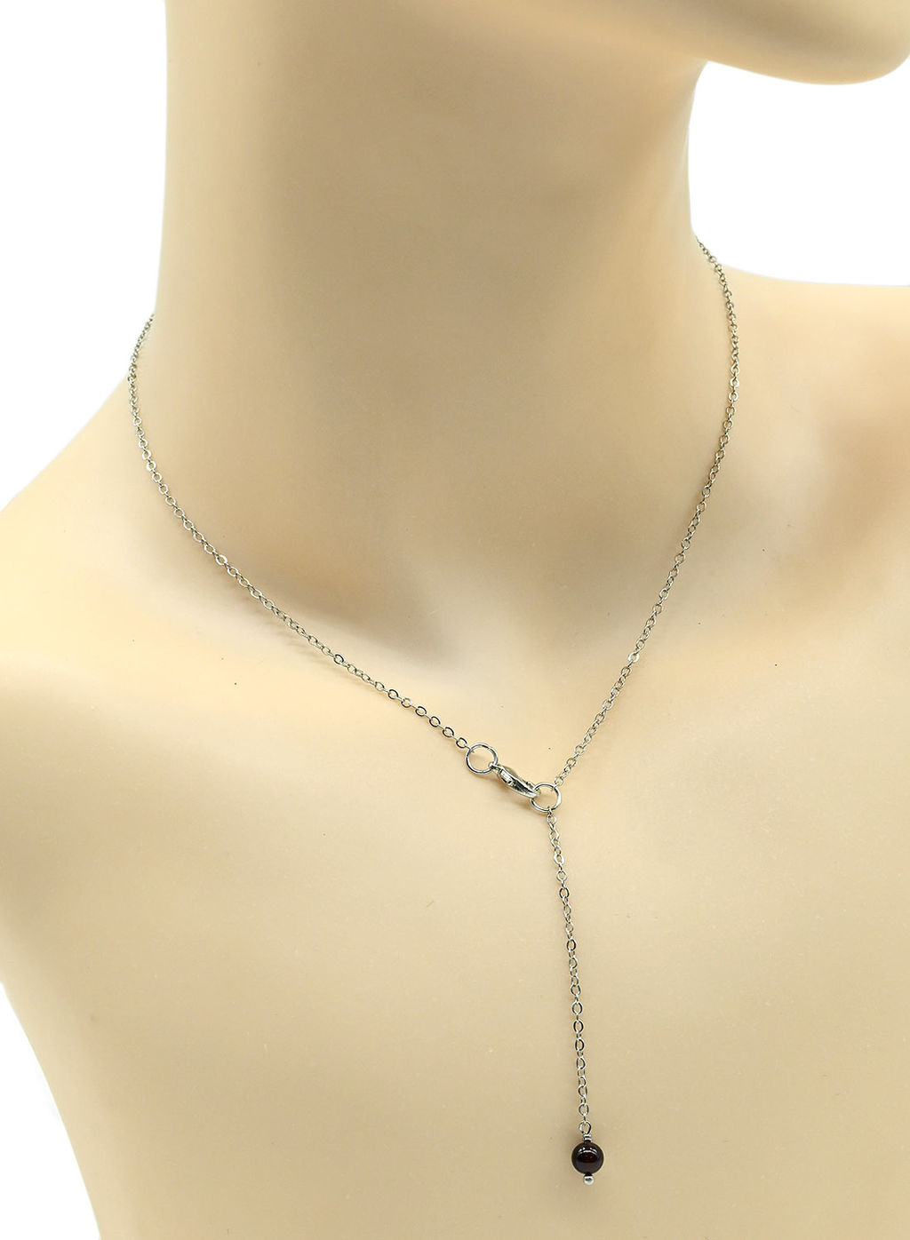 Подвеска на цепочке с янтарем шарик 5мм цв.темно коньячный. 39см