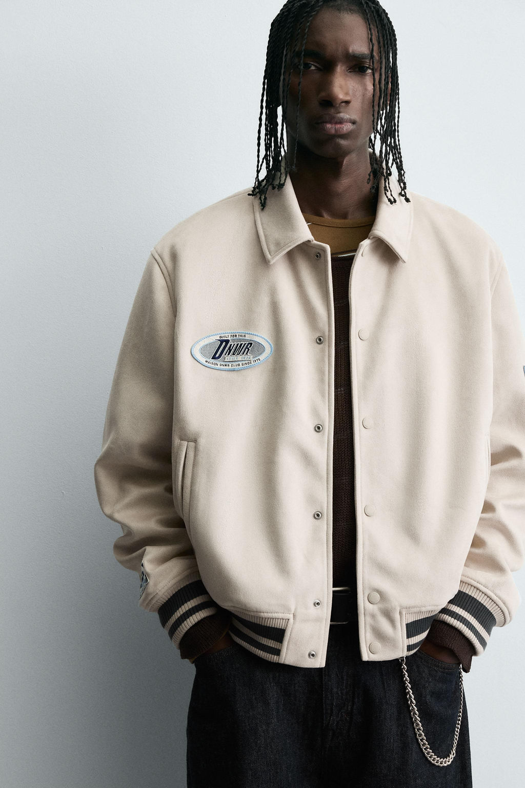 FAUX SUEDE JACKET WITH PATCH AND EMBROIDERY DETAIL - Zara фото 5