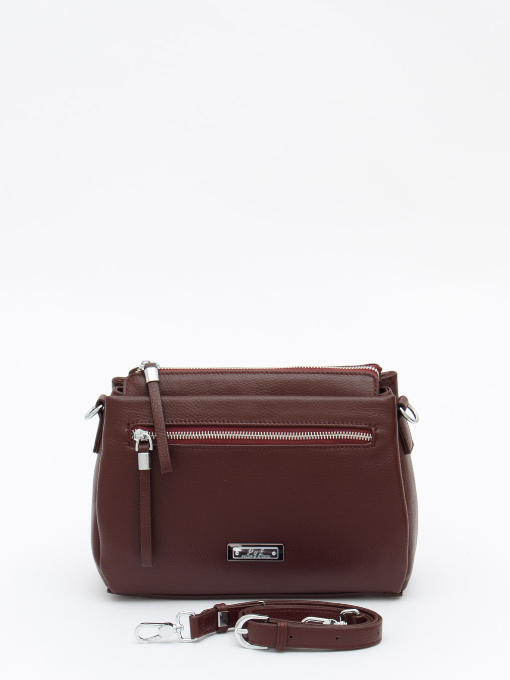 Сумка женская кожаная 1025C burgundy red Polina&Eiterou в Новосибирске