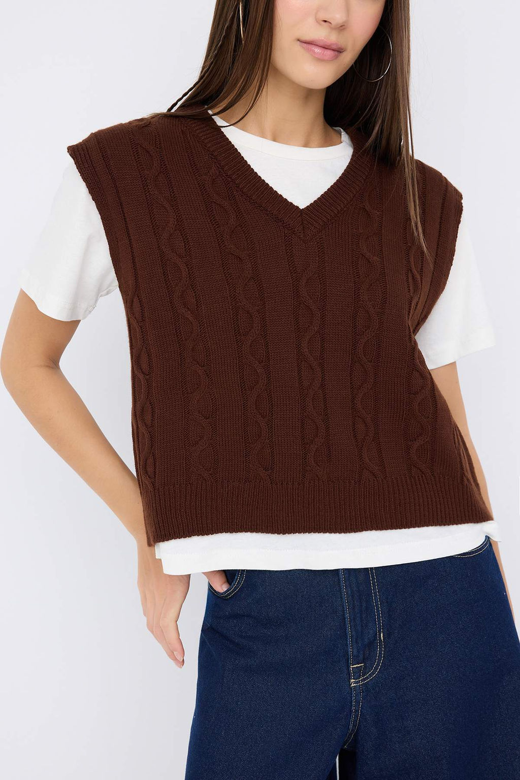 Teen Lacivert 2li T-Shirtlu Sac Orgu Triko Kazak TWOAW26KZ00131 - Trendyolmilla фото 11