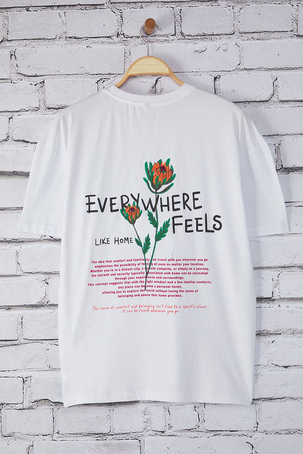 TRENDYOL MAN Beyaz Oversize/Genis Kesim Cicek Nak?sl? %100 Pamuk T-Shirt TMNSS25TS00026 - Trendyolmilla фото 3