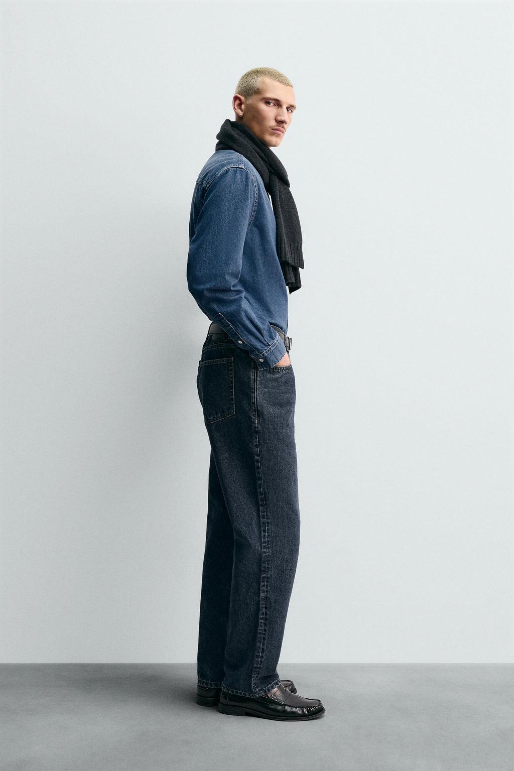 COTTON-CASHMERE DENIM SHIRT - Zara фото 4