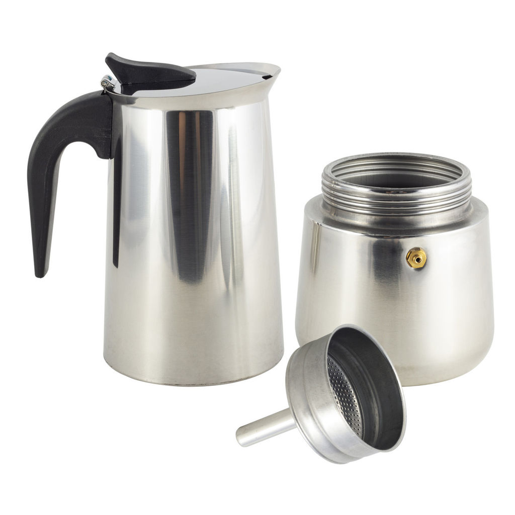 Кофеварка гейзерная 200мл (4 порции) из нержавеющей стали (101100) /KAMILLE/  фото 4