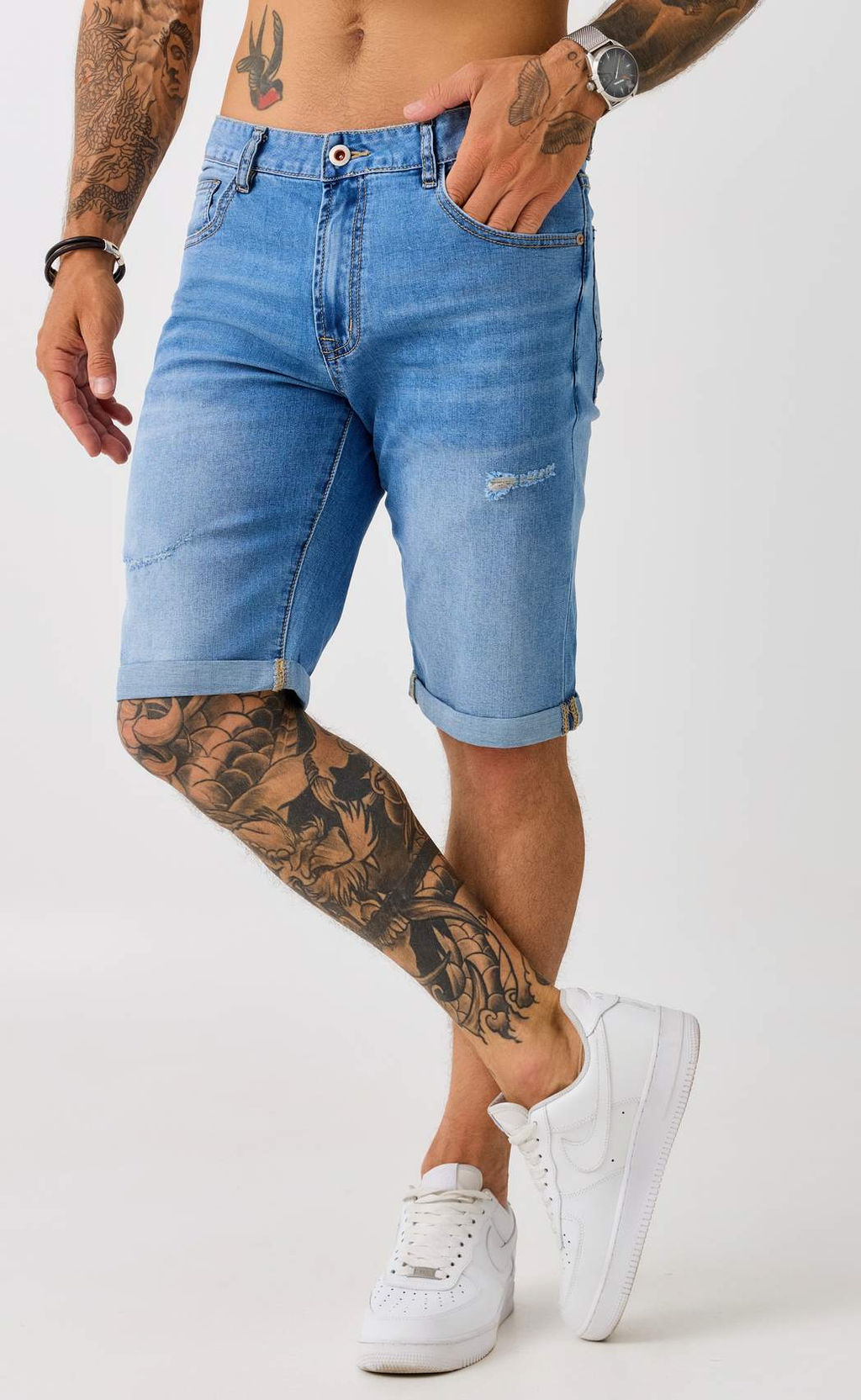 Шорты джинс FA211-0972 l.blue - Fine joyce фото 2