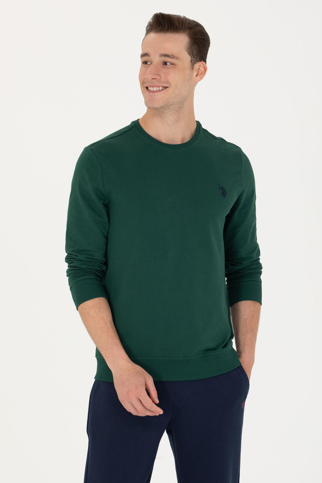 U. S. Polo Assn Мужской зеленый свитшот с круглым вырезом - U.s. polo assn фото 8