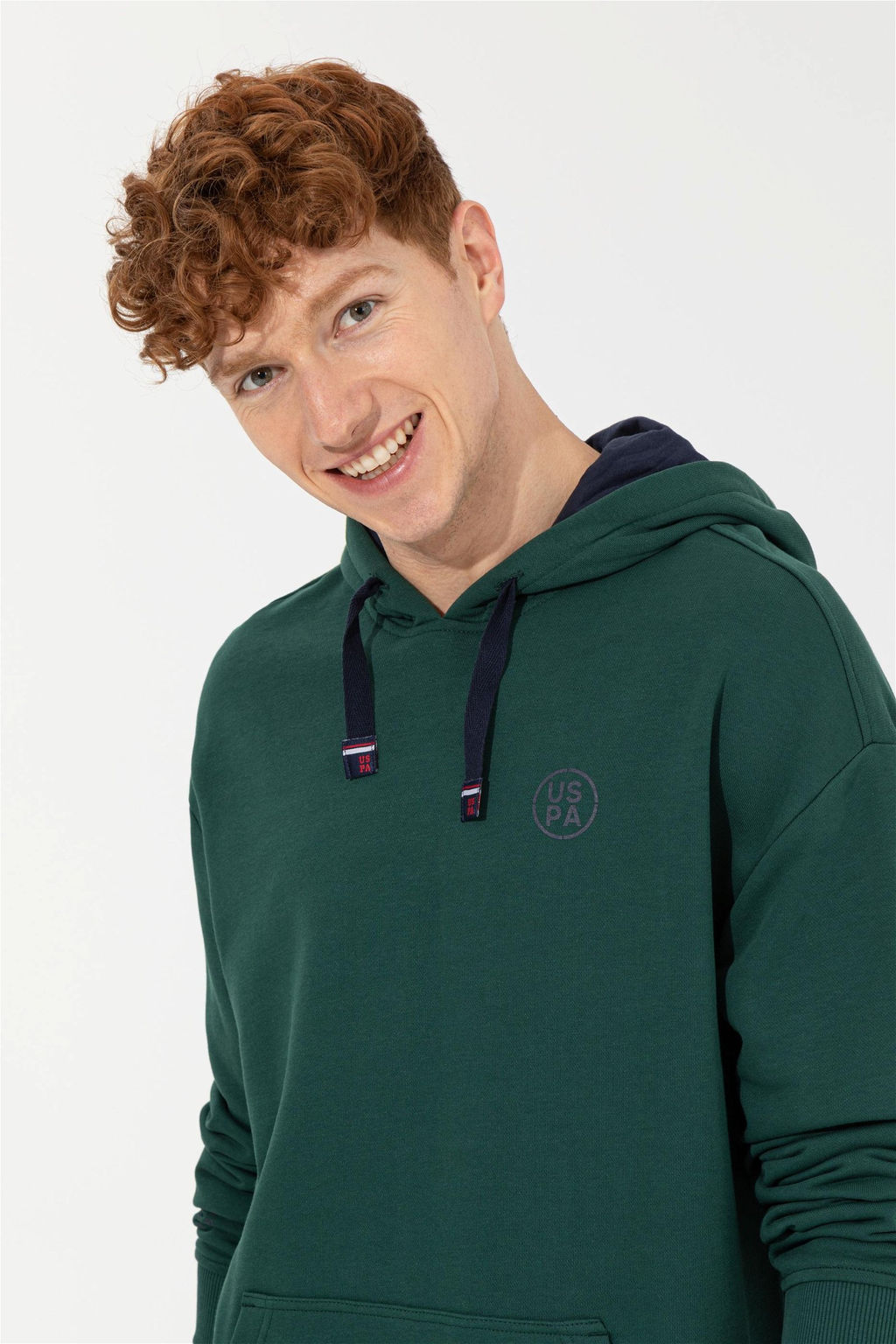 U. S. Polo Assn Мужская зеленая толстовка оверсайз с капюшоном - U.s. polo assn фото 10