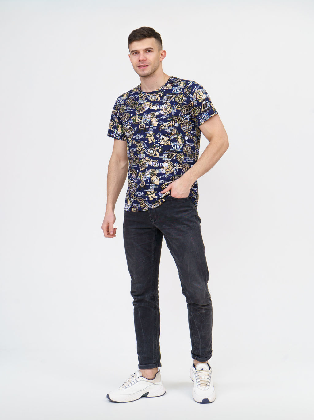 М49 Футболка "Синий/Хаки"