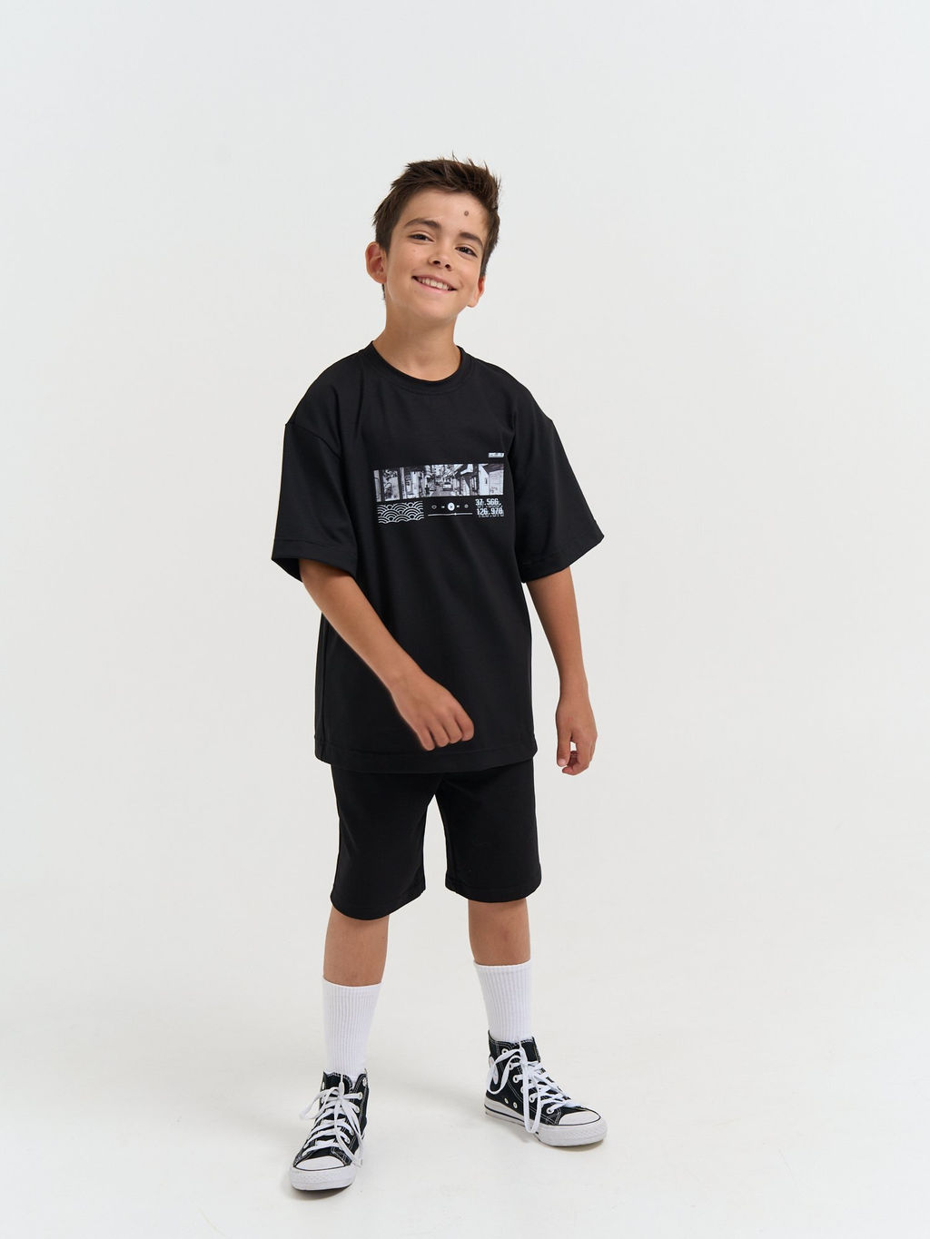 Шорты бермуды Черные 7+ - Bungly фото 11