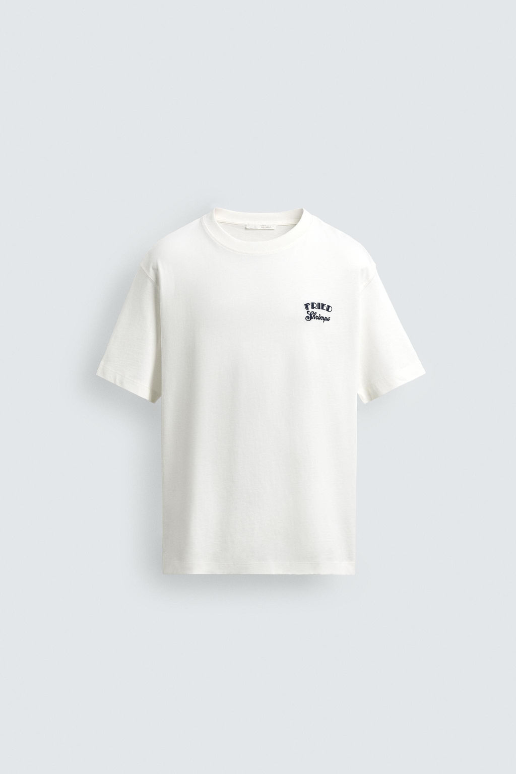 CAMISETA REGULAR FIT BORDADO COMBINADO / Blanco roto