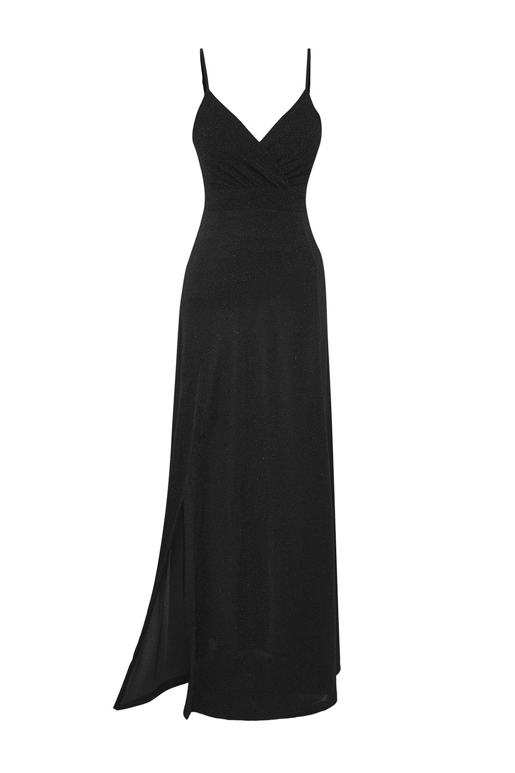 TRENDYOLMILLA Siyah A-Kesim Par?lt?l? Simli Orme Uzun S?k Abiye Elbise TPRSS25AE00175  фото 5
