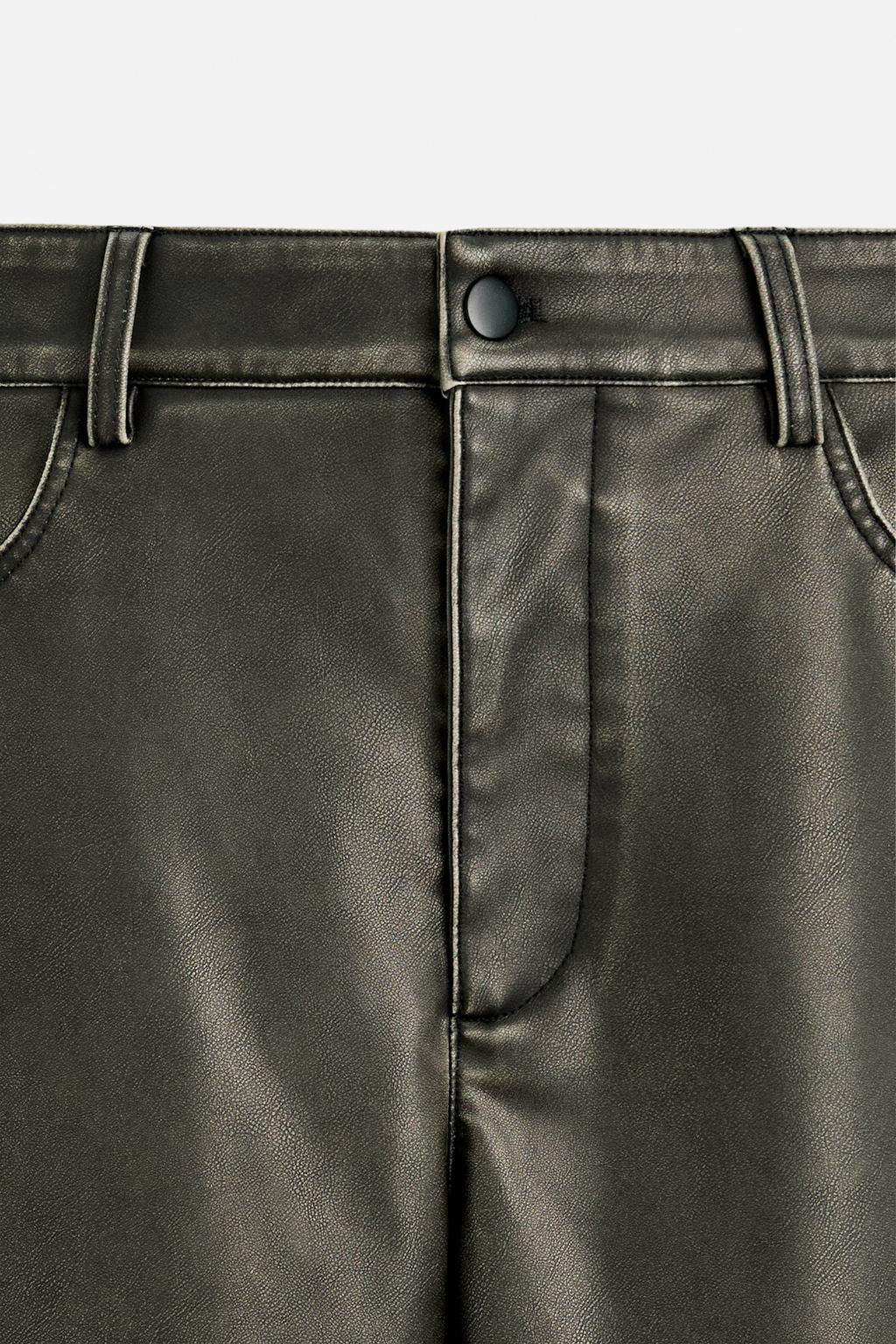 LIMITED EDITION LEATHER EFFECT TROUSERS - Zara фото 8