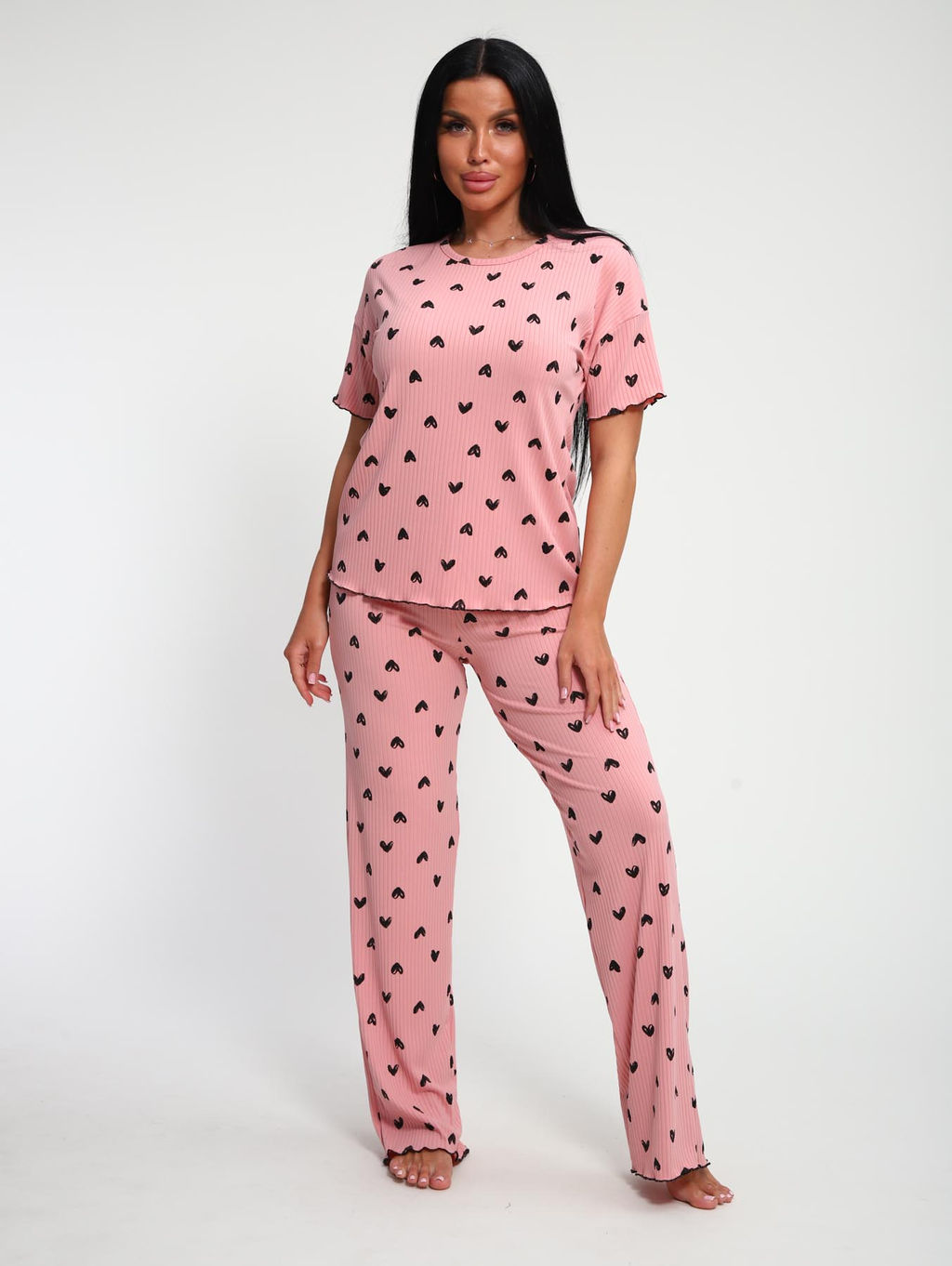 Пижама с брюками (01063, розовый)