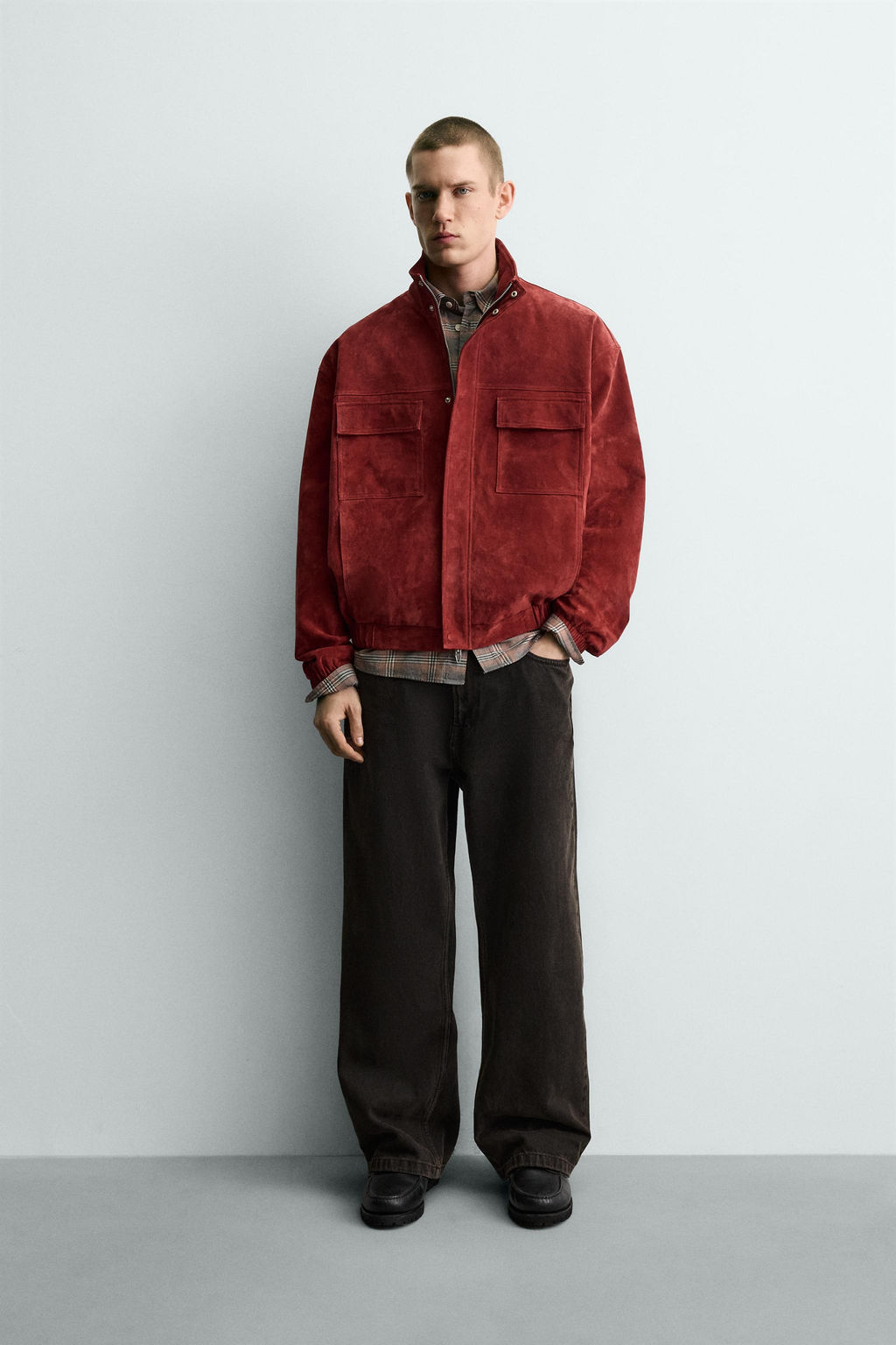 RELAXED FIT LEATHER JACKET - Zara фото 10