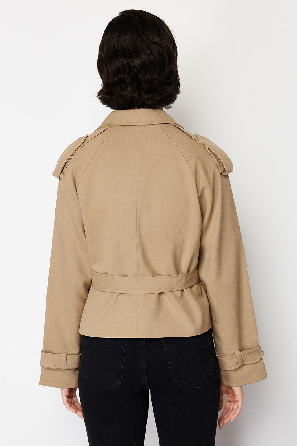 Vizon Premium Dokuma Crop Blazer Ceket TWOSS24BC00010