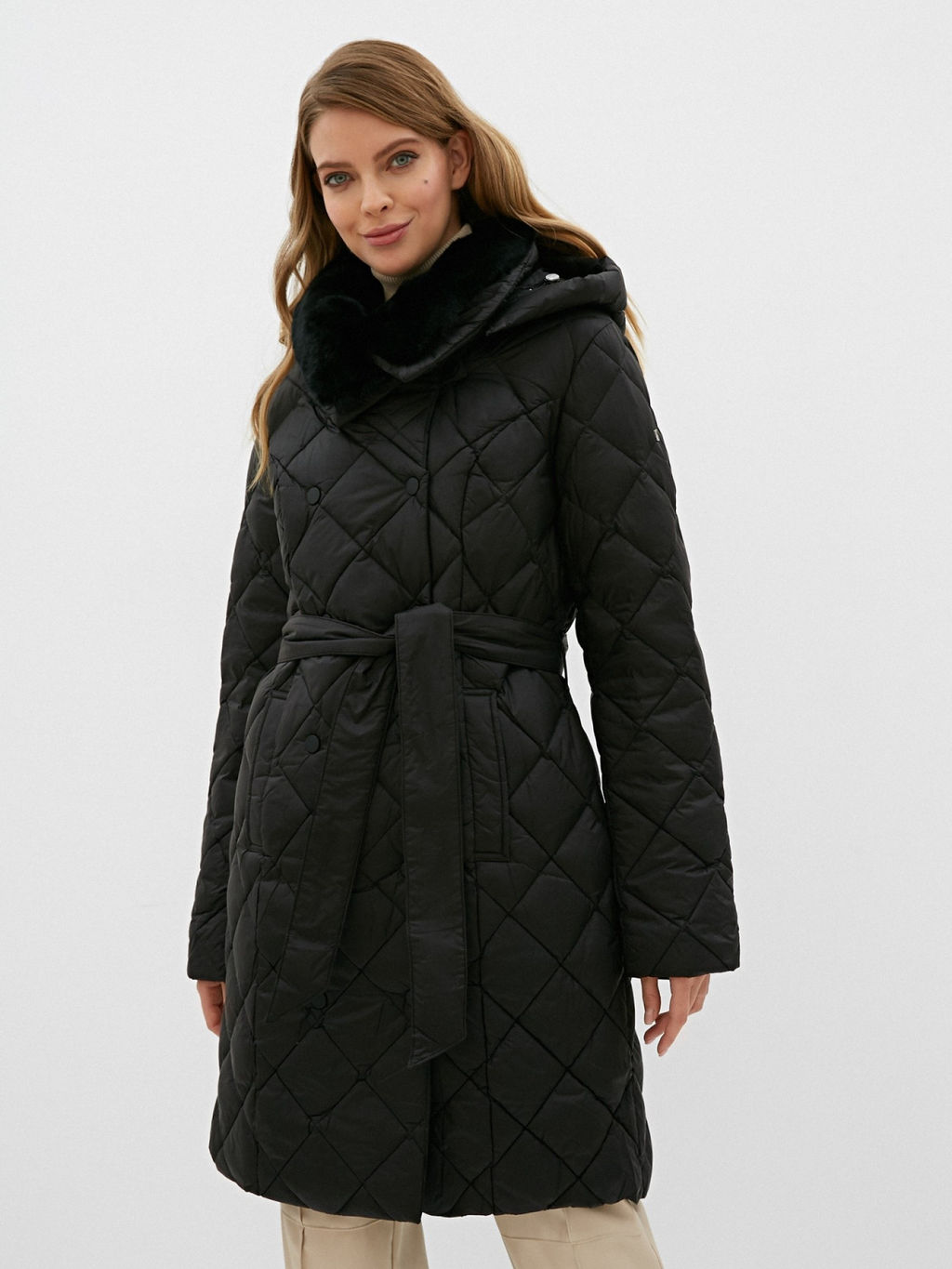 Conso/WDMF 200521 - nero Полупальто пуховое женское  фото 2